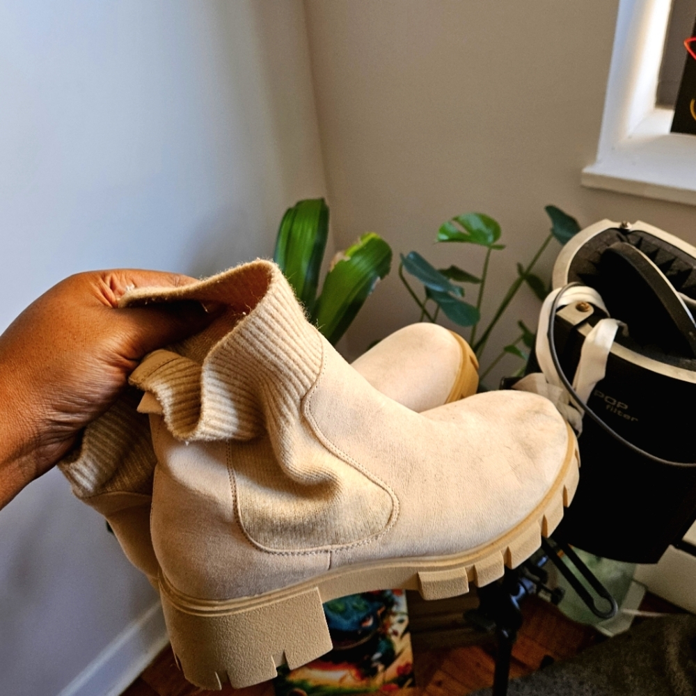Beige Suede Ankle Boots - Torrid 13WW